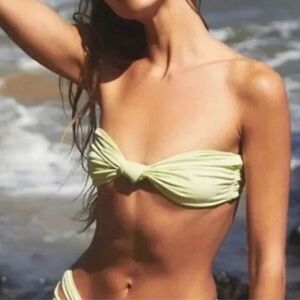 NEW Stone Fox Swim x Free People lele knotted bandeau bikini top, size XL
